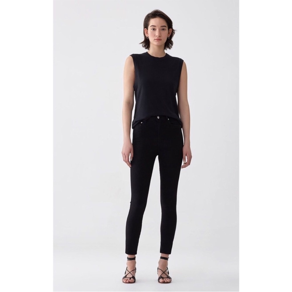 Agolde Roxanne Super High Rise Skinny in Jet
